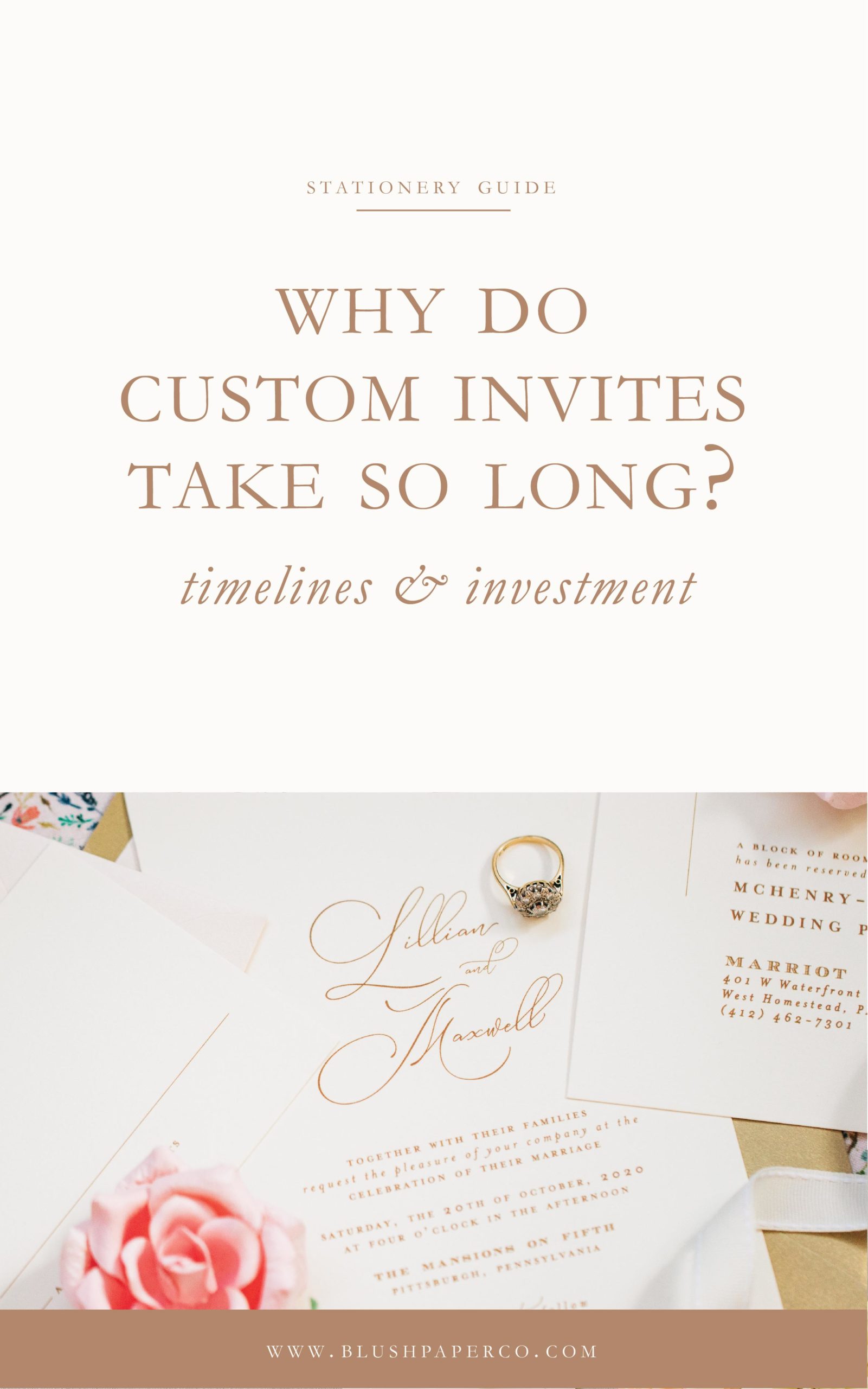Custom Wedding Invitations by Blush Paper Co.