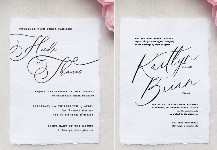 Semi Custom Wedding Invitations by Blush Paper Co.
