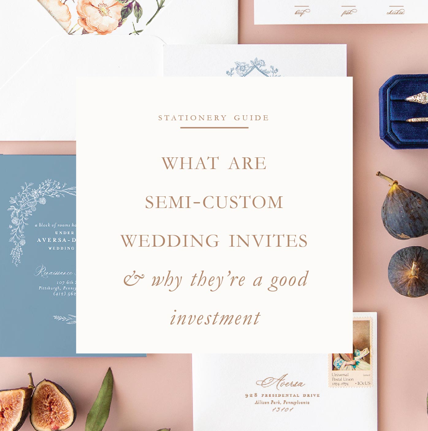 Semi Custom Wedding Invitations by Blush Paper Co.