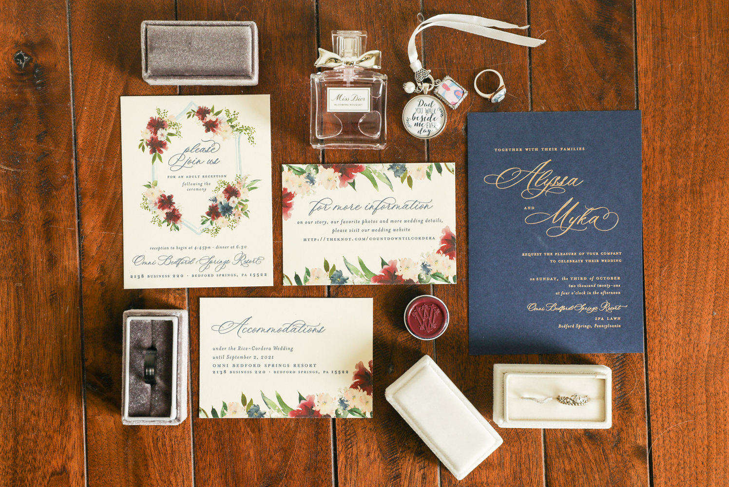 Navy Foiled Wedding Invitation
