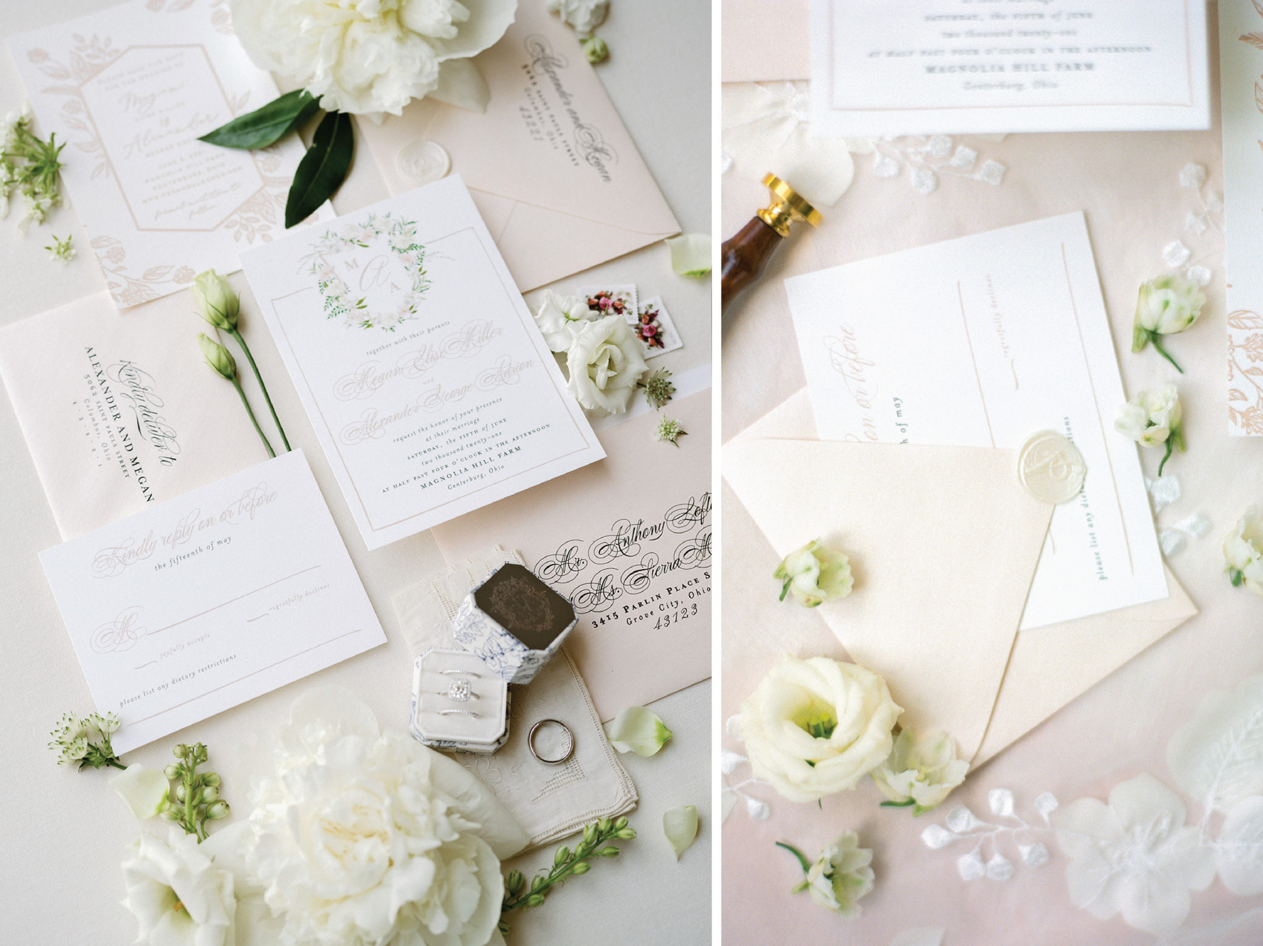Pink and Green Garden Wedding by Blush Paper Co.