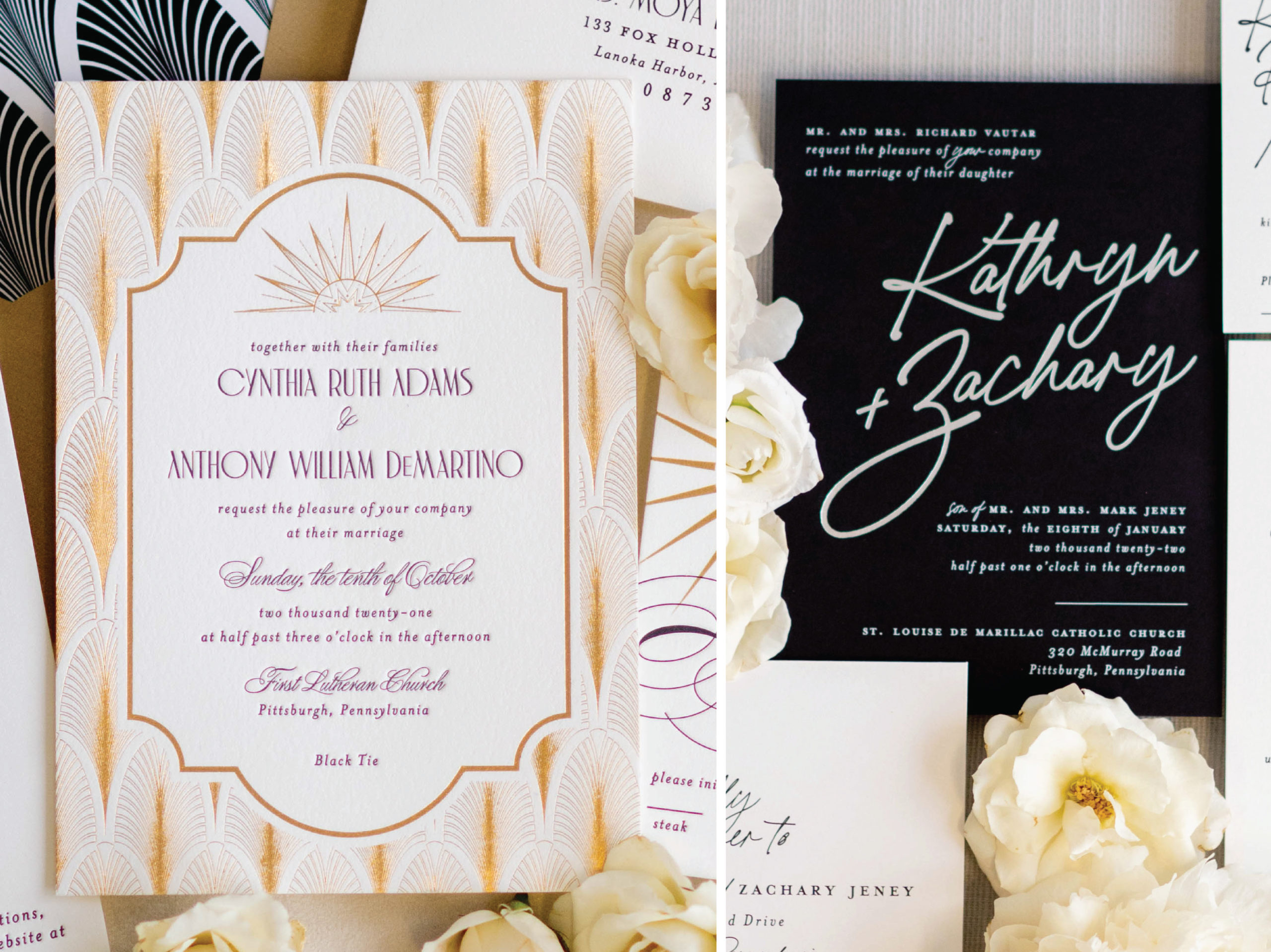 Foil Stamped Wedding Invitations 