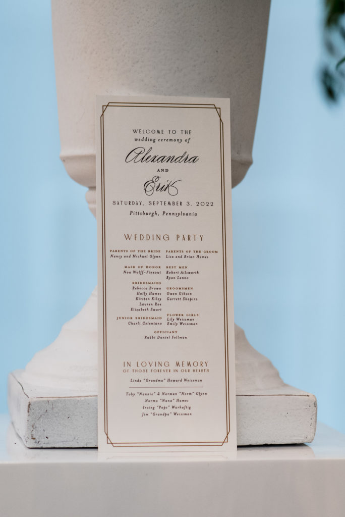 Tea Length Wedding Program