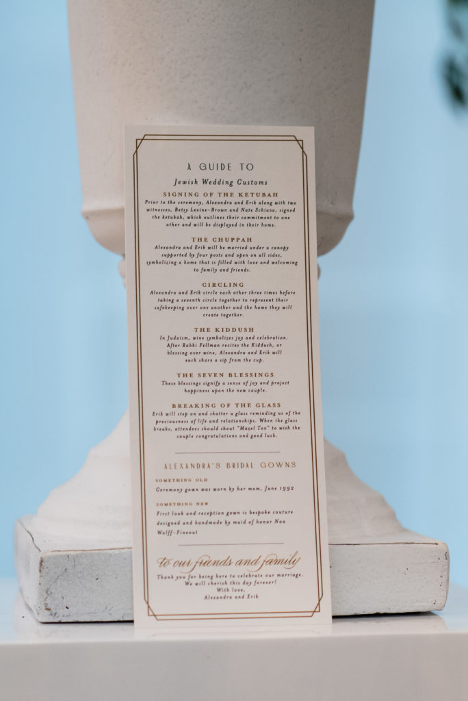 Tea Length Wedding Program